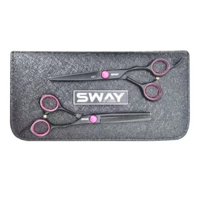 SWAY набор ножниц прямые и филоровочные в чехле ART 305 pink. Длина 6.00" на www.solingercity.com