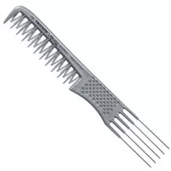 Фото Гребінець для зачісок TRIUMPH Fork Bouffant Comb Silver 205 mm - 1